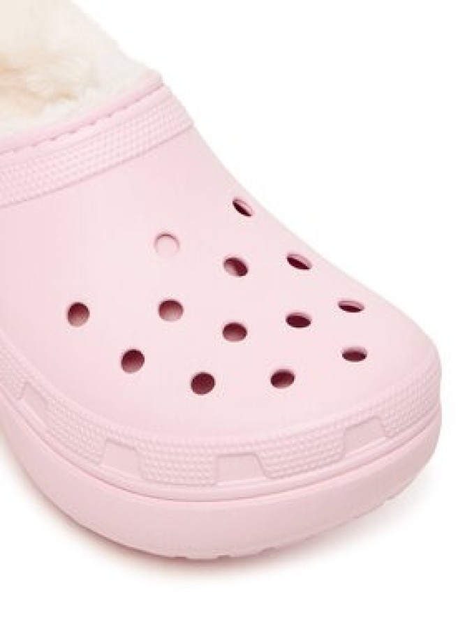 Crocs Klapki Classic Platform Fuzz Lined Clog 212854 Różowy