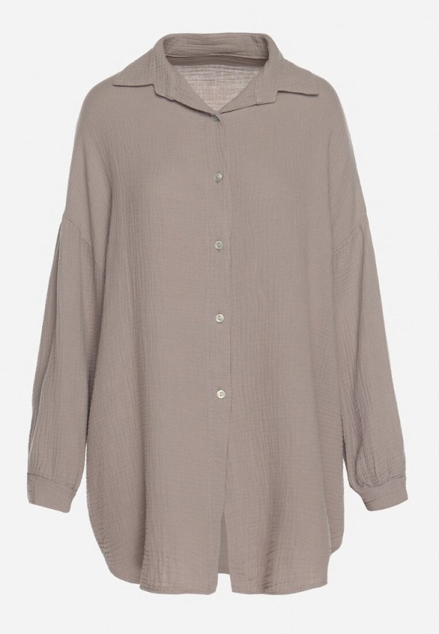 Beżowa Bawełniana Koszula Muślinowa Atelora