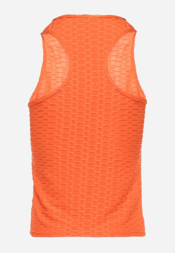 Pomarańczowy Top z Drobnymi Tłoczeniami na Ramiączkach Zemrine