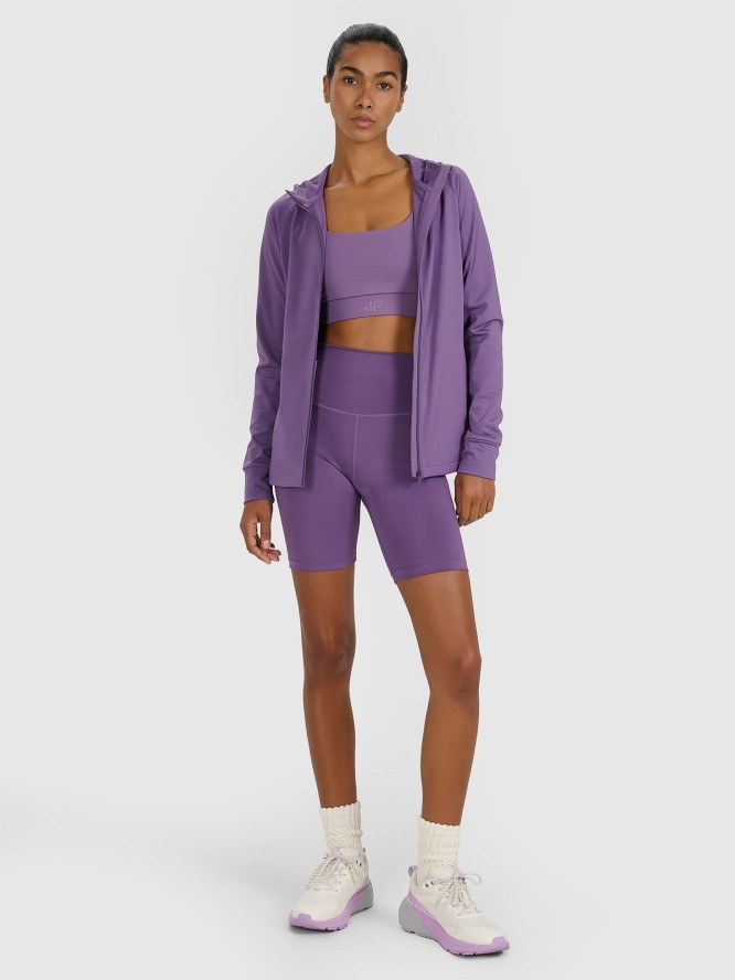 4F Bluza treningowa regular szybkoschnąca damska - fioletowa XL
