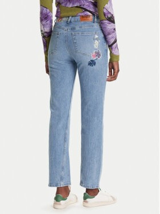 Desigual Jeansy Sunflower 25WWDD23 Niebieski Straight Fit