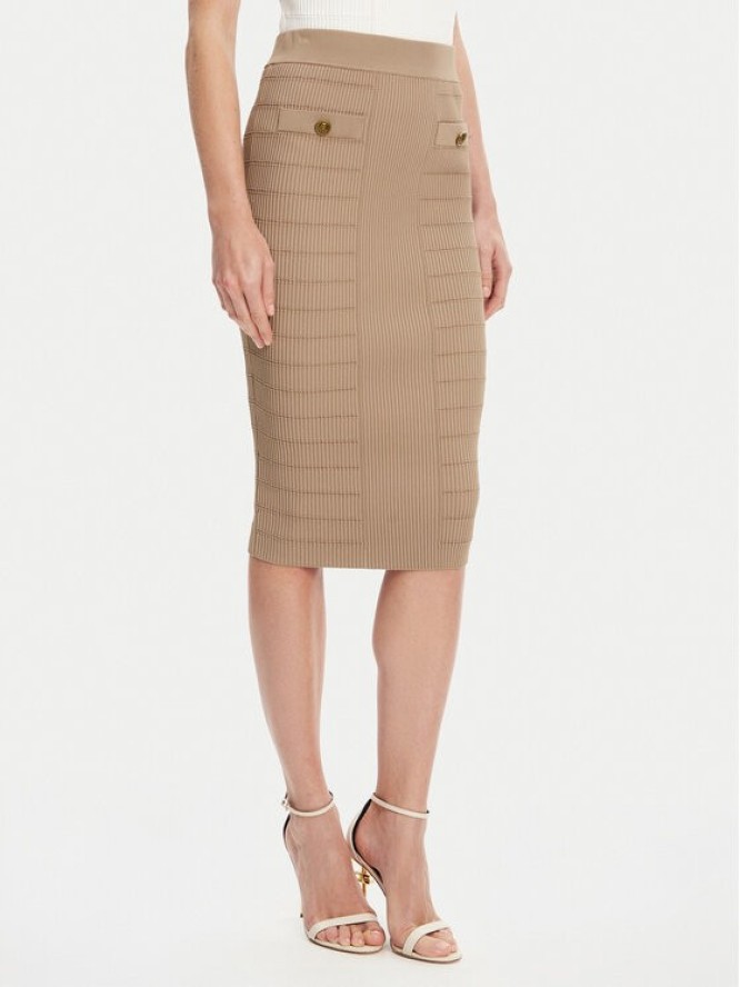 Guess Spódnica ołówkowa W5YD66 Z0130 Brązowy Slim Fit