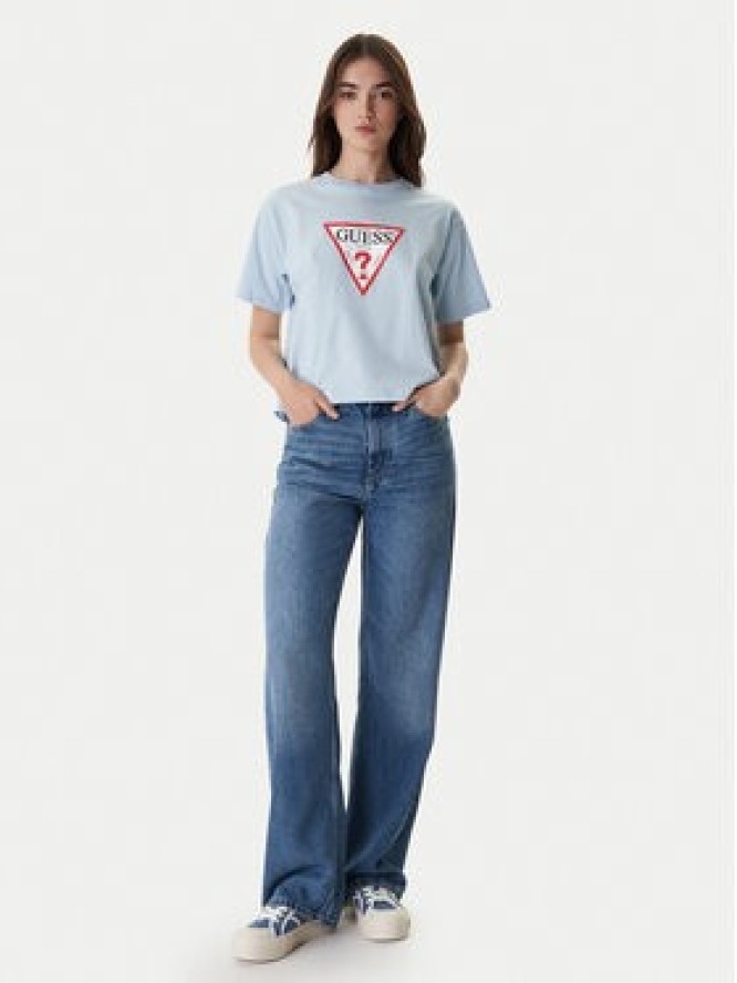 Guess Jeans T-Shirt W4YI73 K8HM0 Błękitny Regular Fit