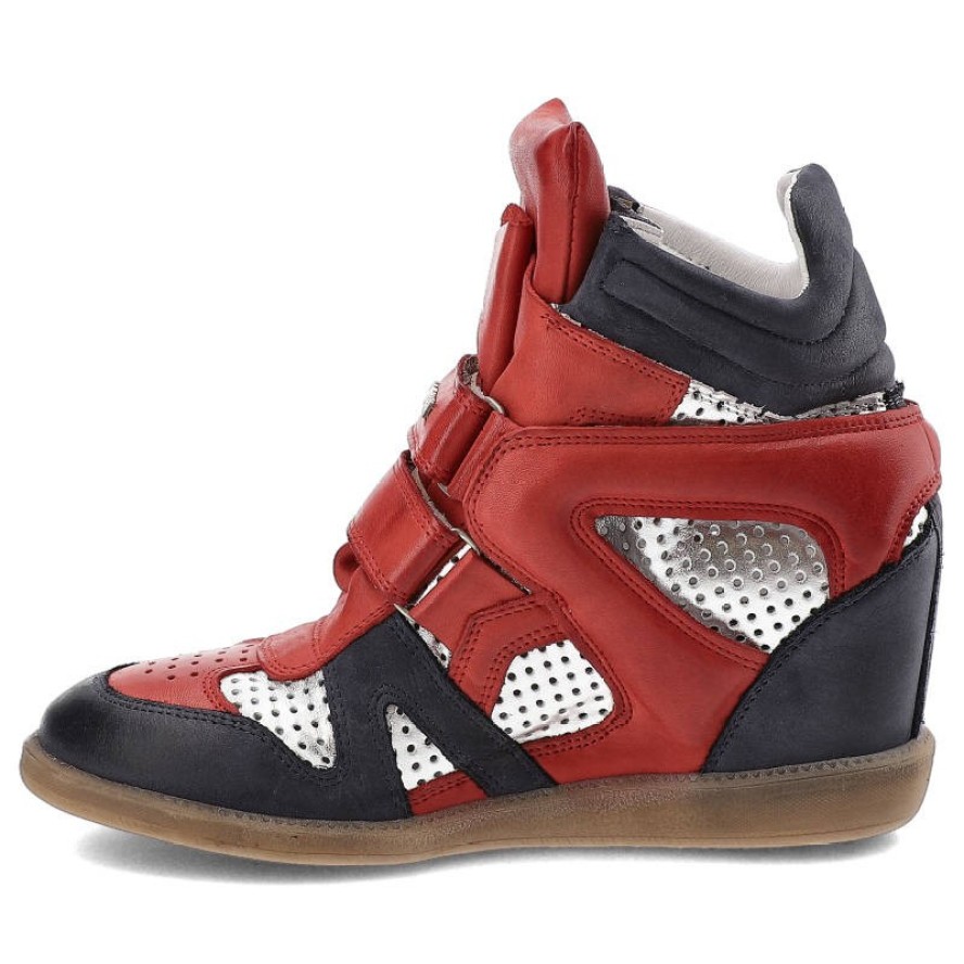 Czerwone Sneakersy Carinii Damskie Stylowe Botki