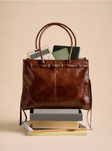 Torebka z ozdobnym paskiem - brązowy