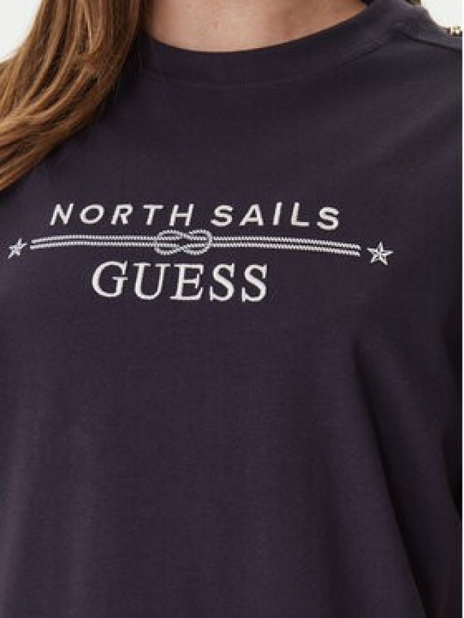 Guess T-Shirt GUESS x NORTH SAILS W6GI03 K2657 Granatowy Relaxed Fit