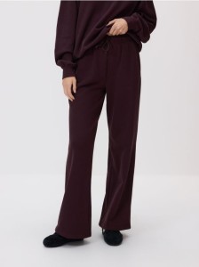 Bawełniane spodnie dresowe - mahoniowy