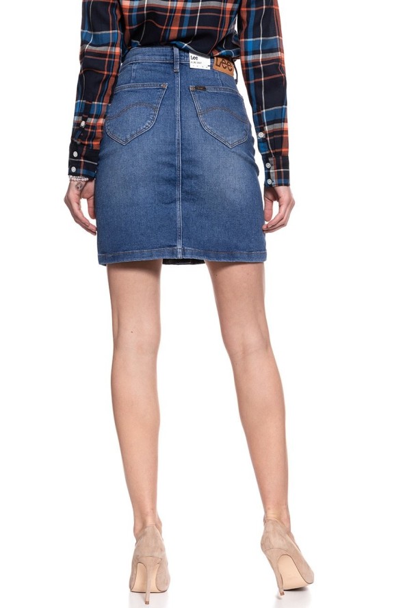 SPÓDNICA JEANSOWA LEE A LINE SKIRT BLUE DROP L38NROEM 112108295
