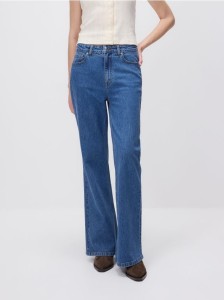 Jeansy straight z haftem - indigo jeans