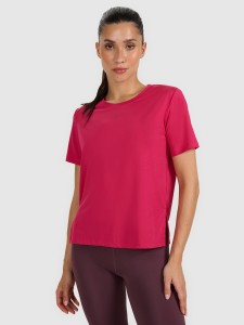 4F Koszulka treningowa regular szybkoschnąca damska - różowa XXL