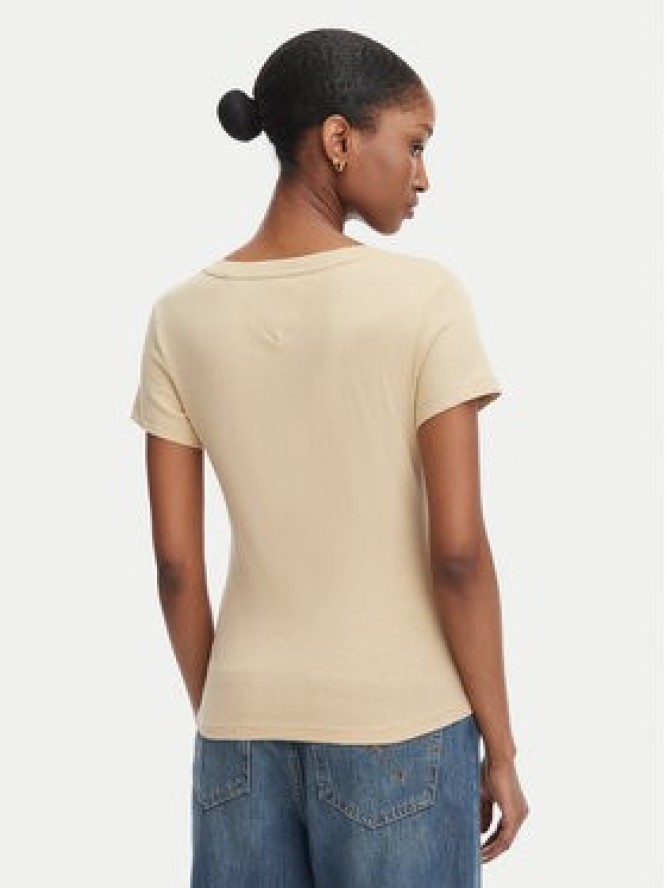 Tommy Jeans T-Shirt DW0DW20458 Beżowy Slim Fit