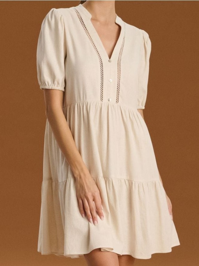 Sukienka mini - kremowy