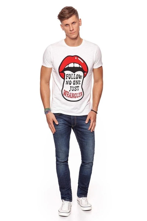 KOSZULKA WRANGLER FESTIVAL TEE DIRTY WHITE W7B44DEIF 112131477