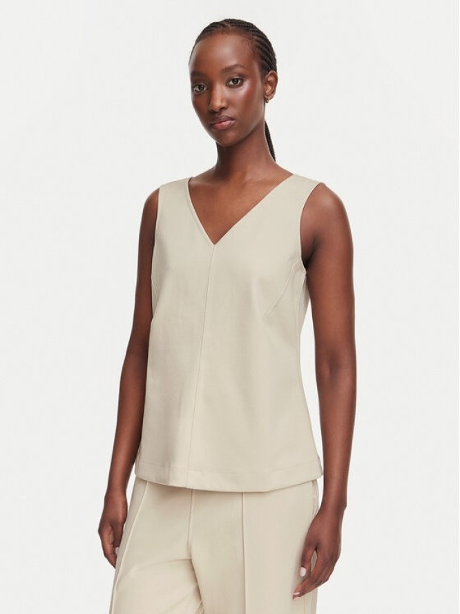 Calvin Klein Jeans Top LV044G206G Beżowy Slim Fit