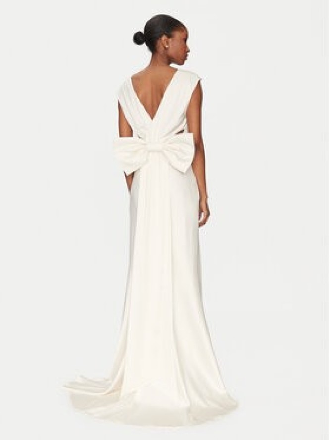 YAS Sukienka wieczorowa Dottea 26036356 Écru Regular Fit