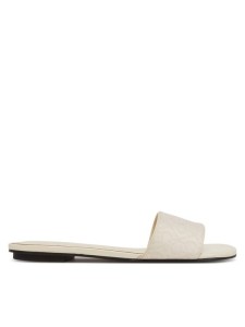 Calvin Klein Klapki Flat Slide Jacq HW0HW02388 Écru