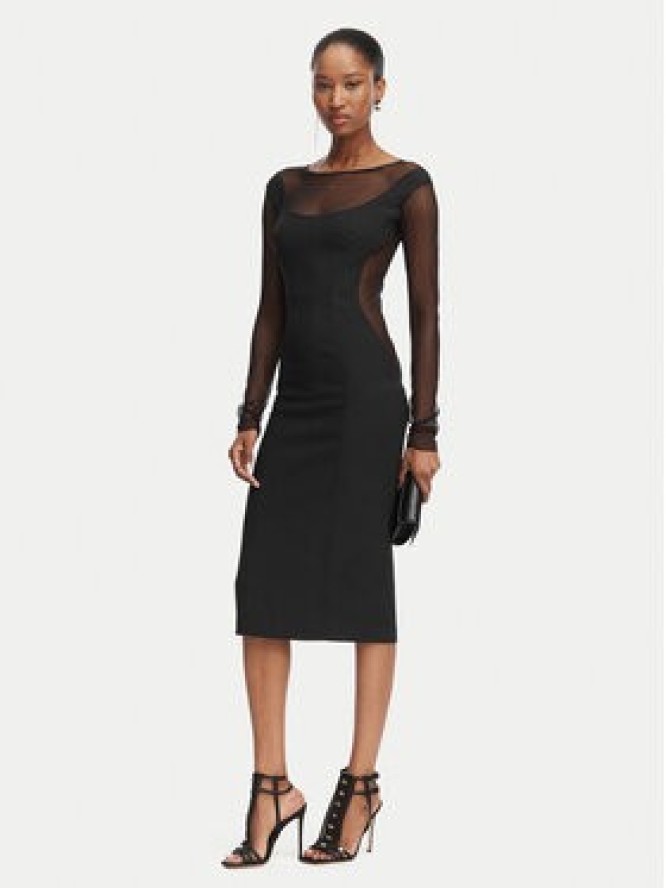 Elisabetta Franchi Sukienka koktajlowa AB-898-62E2-V390 Czarny Slim Fit