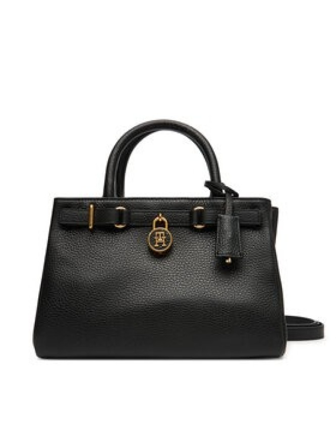 Tommy Hilfiger Torebka American Icon Mini Tote Leather AW0AW17926 Czarny