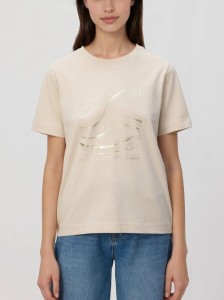 T-shirt z nadrukiem - beżowy