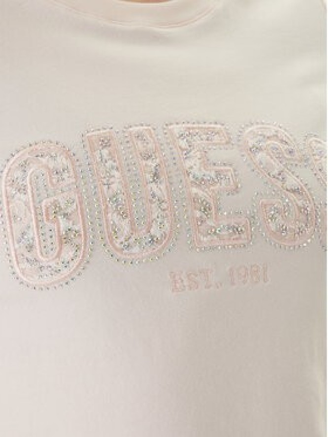 Guess T-Shirt W5GI04 J1314 Różowy Slim Fit