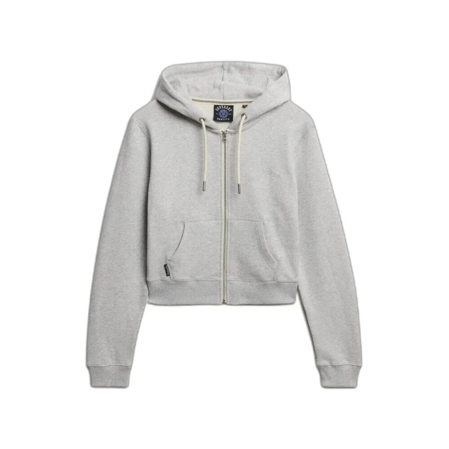 Damska krótka bluza z kapturem z zamek i logo Superdry Essential