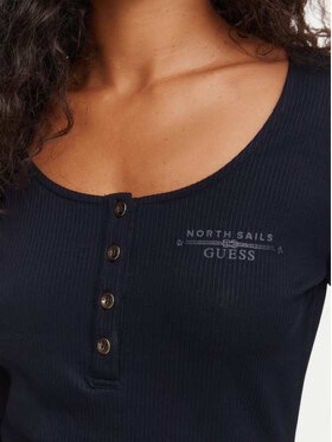 Guess Bluzka W6YP60 K5318 Granatowy Slim Fit