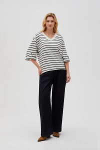 Bluza oversize w paski biało-czarna