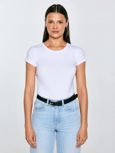 Koszulka damska z krótkim rękawem biała Classaca 101
