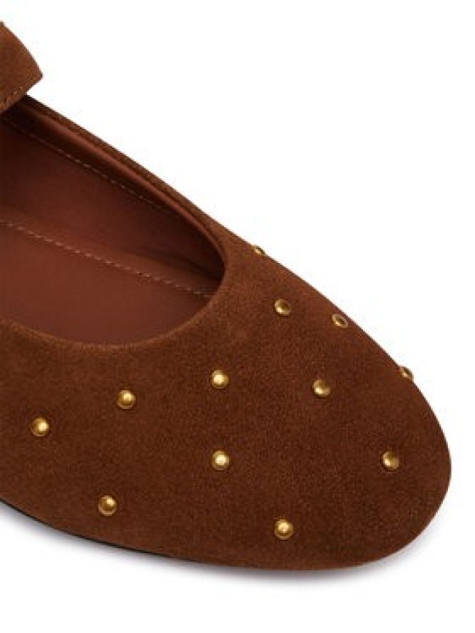 Tommy Hilfiger Baleriny Th Buckle Suede Stud Ballerina FW0FW09666 Brązowy