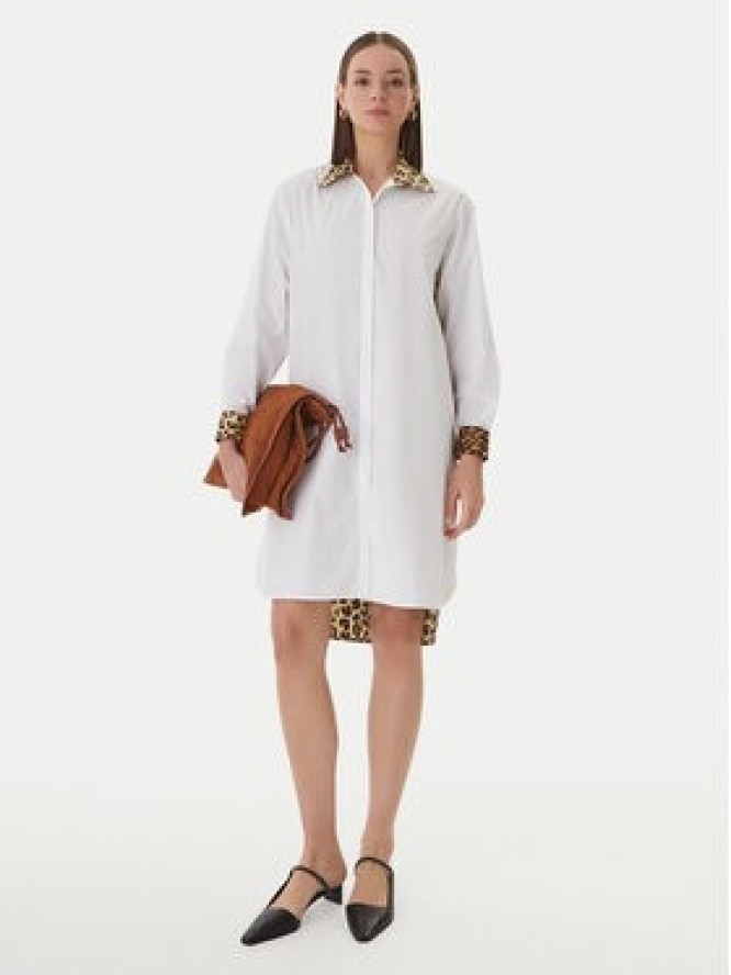 LOLA CASADEMUNT Sukienka koszulowa LS2615118 Écru Loose Fit