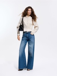 Jeansy wide leg - niebieski