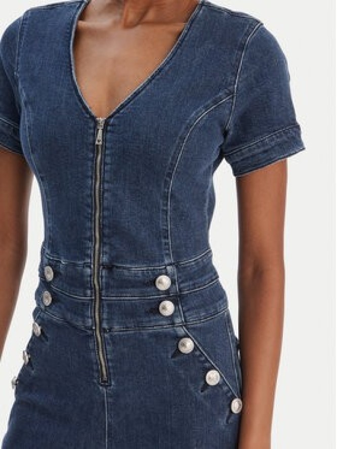 Guess Kombinezon W6RD94 D0911 Granatowy Wide Leg
