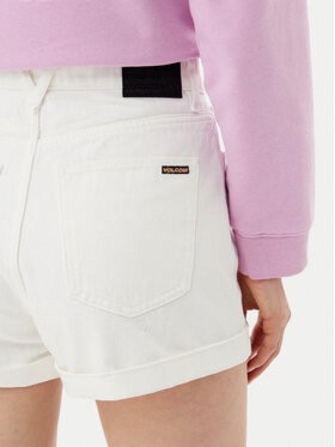 Volcom Szorty jeansowe Weelow B2012300 Biały Slim Fit