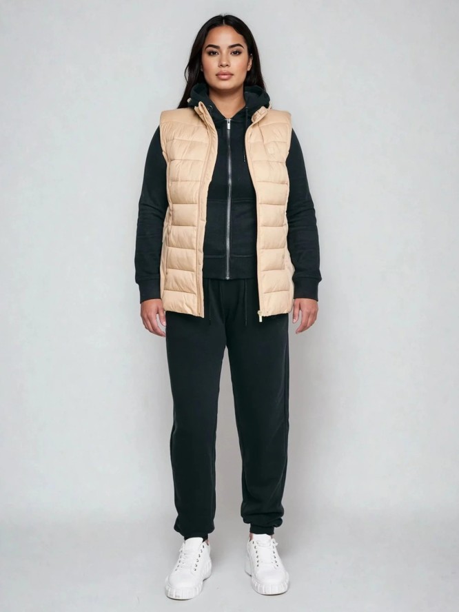 Kamizelka damska pikowana beżowa Trinoe 801