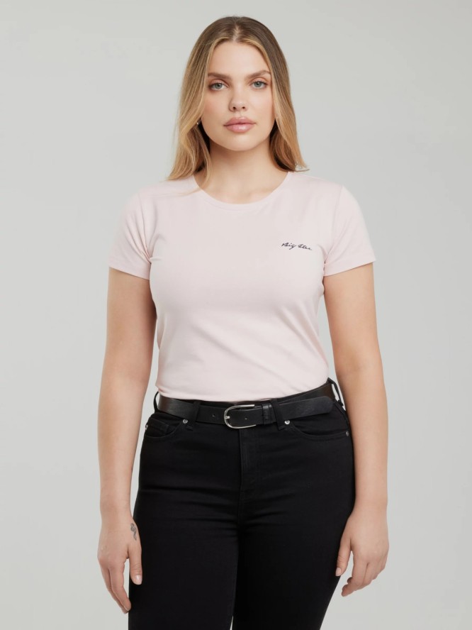 Koszulka damska z niewielkim logo różowa Irsera 600