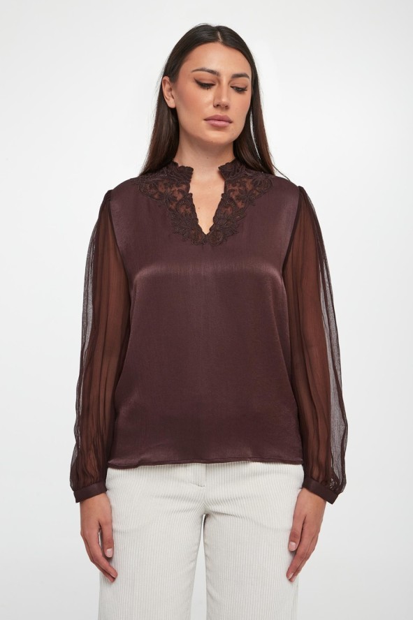 Bluzka damska z wiskozowej krepy TWINSET