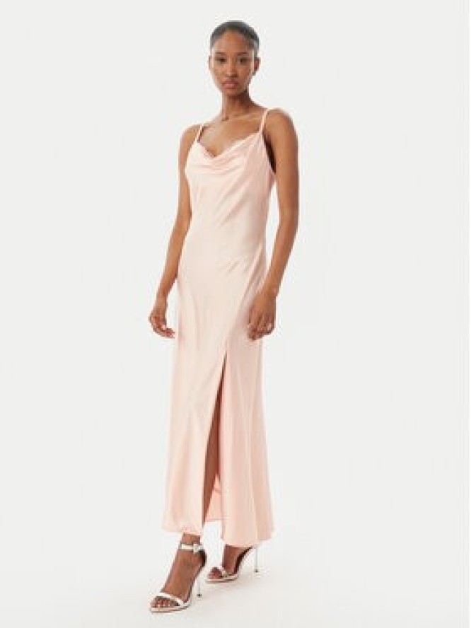 Guess Sukienka wieczorowa W5GT10 WF1T2 Koralowy Slim Fit