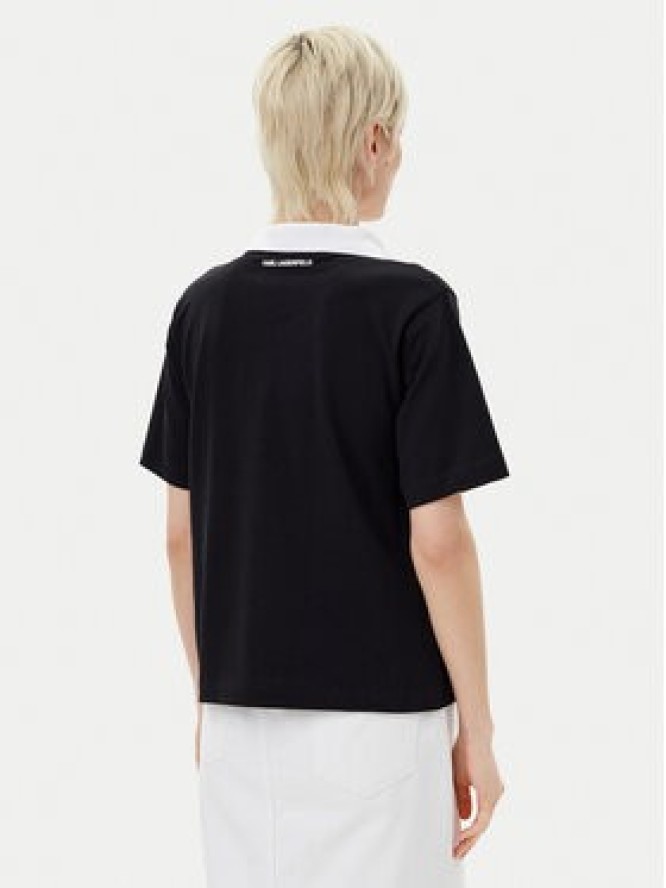 KARL LAGERFELD Polo A2W17111 Czarny Regular Fit