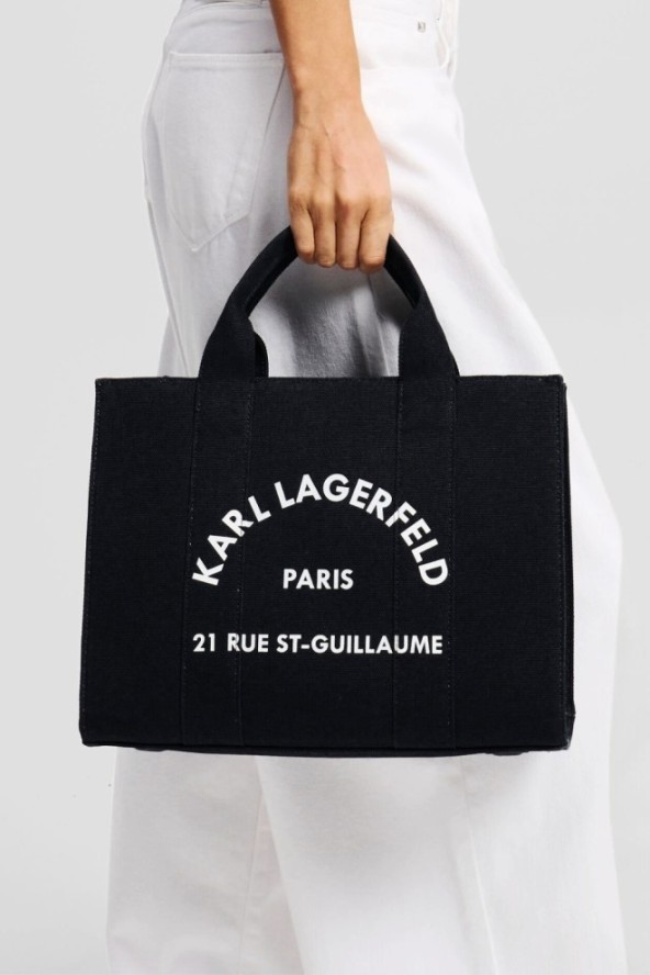 KARL LAGERFELD Сzarna bawełniana damska torebka