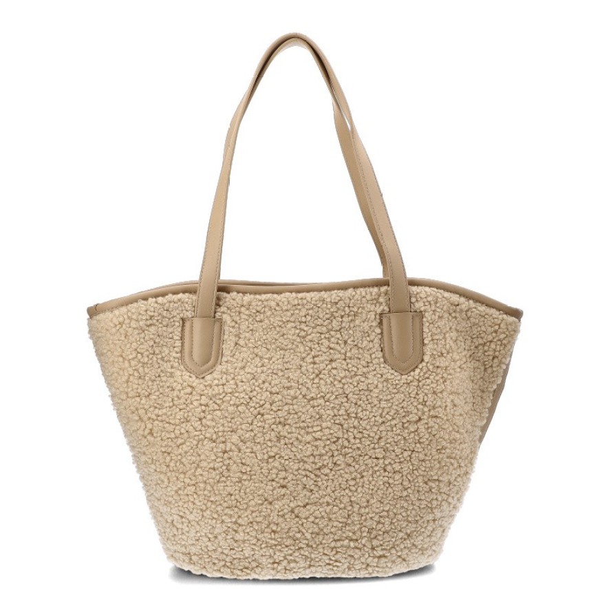 Beżowa Torebka Big Star 2w1 Damska Shopperka + Kosmetyczka