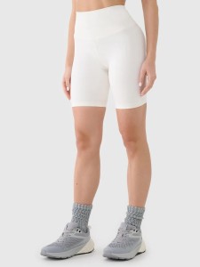SPODENKI DAMSKIE 4F TRENINGOWE LEGGINSY KRÓTKIE KOLARKI KOLOR BIAŁY