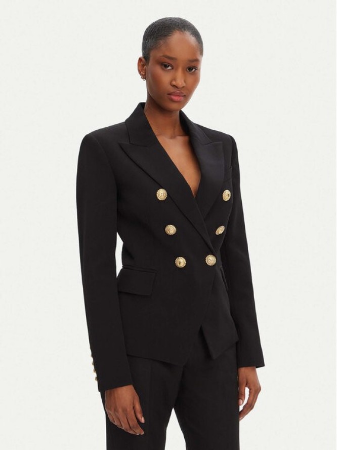 Balmain Marynarka DF1SG008VB00 Czarny Regular Fit