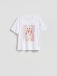 T-shirt z nadrukiem - złamana biel