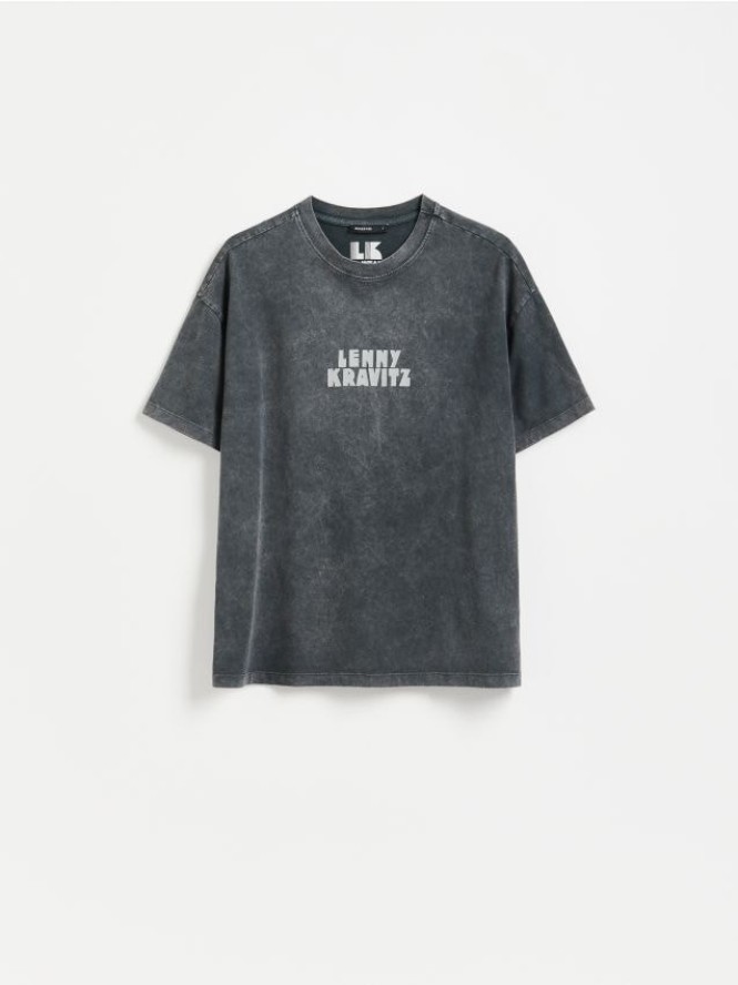 T-shirt Lenny Kravitz - ciemnoszary