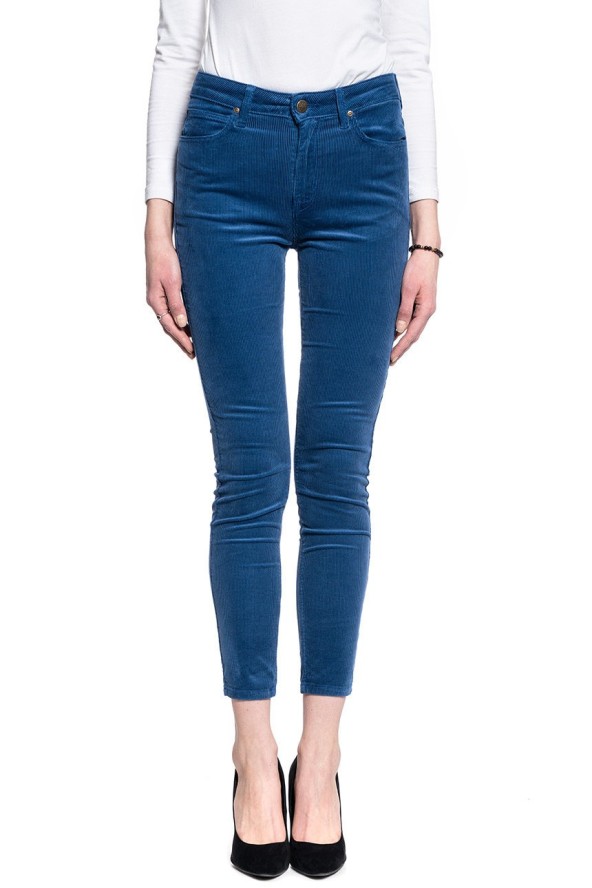 SPODNIE DAMSKIE SZTRUKSOWE LEE SCARLETT HIGH ESTATE BLUE L626QG17 112114322