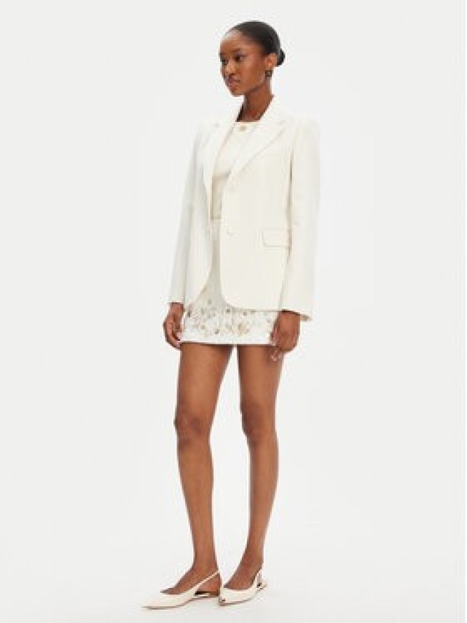 Elisabetta Franchi Spódnica mini GO-108-52E2-V400 Écru Regular Fit