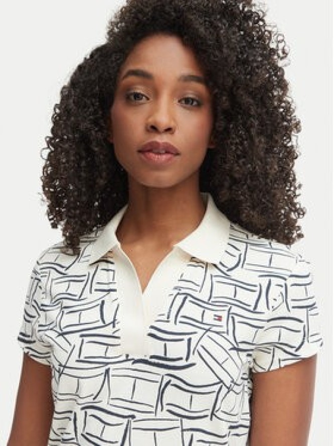 Tommy Hilfiger Sukienka codzienna 1985 Pique WW0WW49719 Beżowy jasny Regular Fit