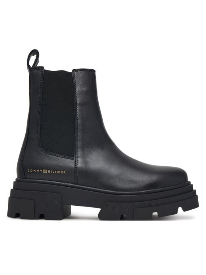 Tommy Hilfiger Sztyblety Leather Chunky Chelsea Boot FW0FW09679 Czarny