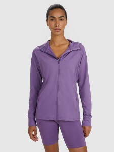 4F Bluza treningowa regular szybkoschnąca damska - fioletowa XL