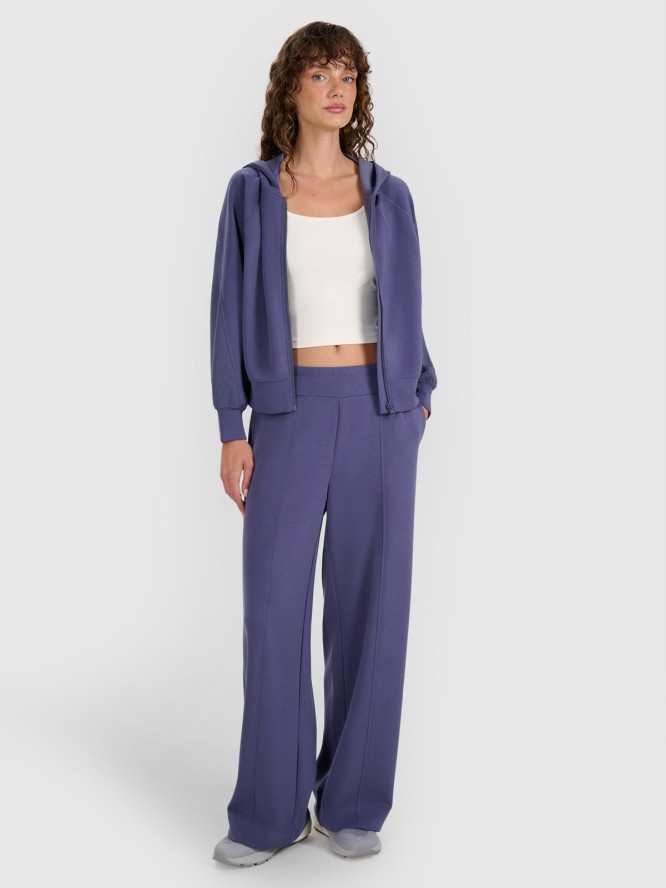 4F Bluza dresowa rozpinana z modalem damska - granatowa L